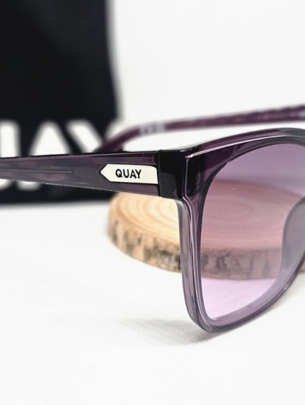 Quay Purple Cat-Eye Women's Sunglasses With Case - Picture 3 of 5